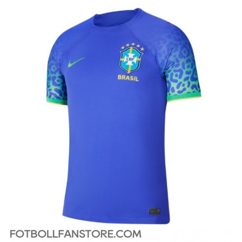 Brasilien Borta matchtröja VM 2022 Kortärmad Billigt